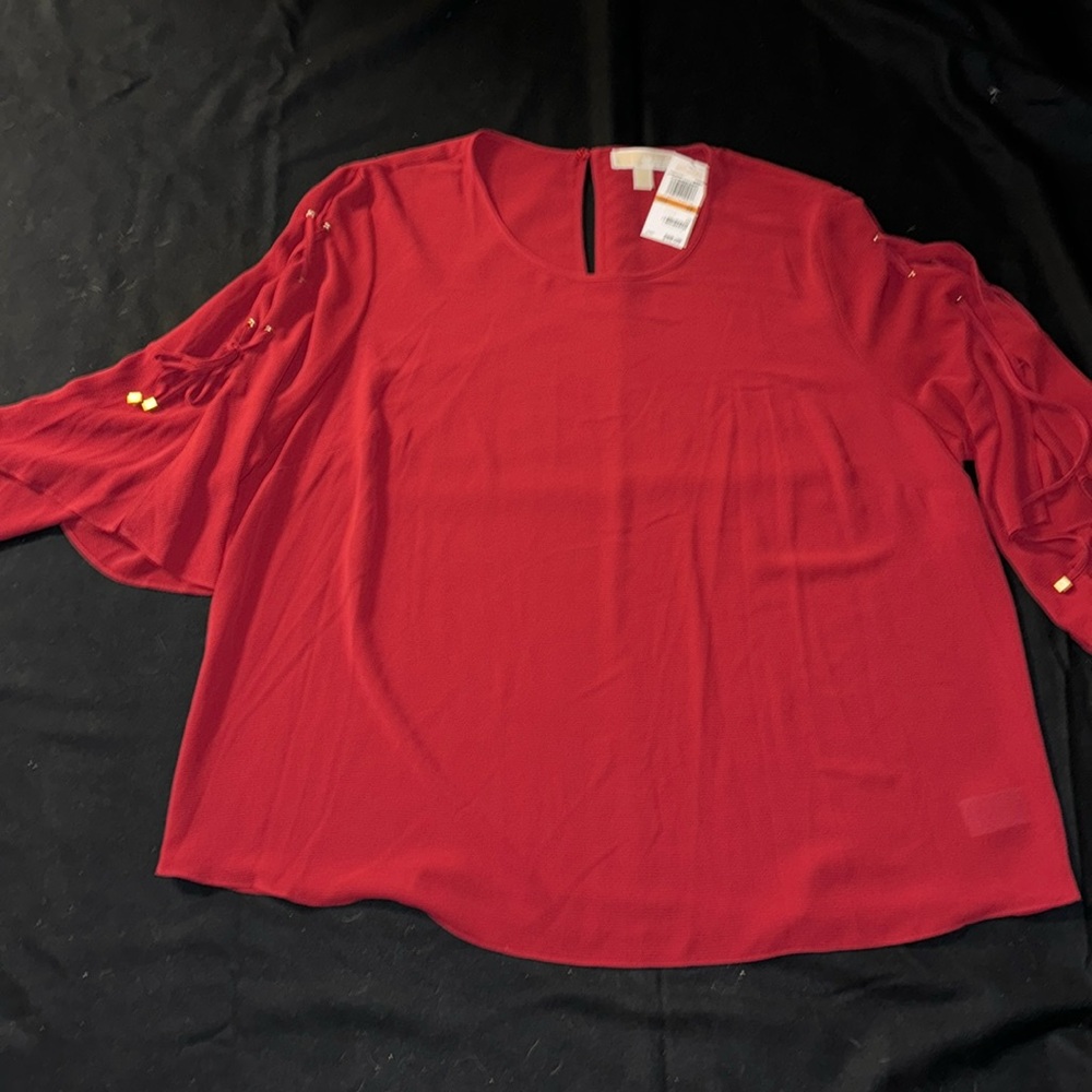 Plus size Michael Kors maroon blouse